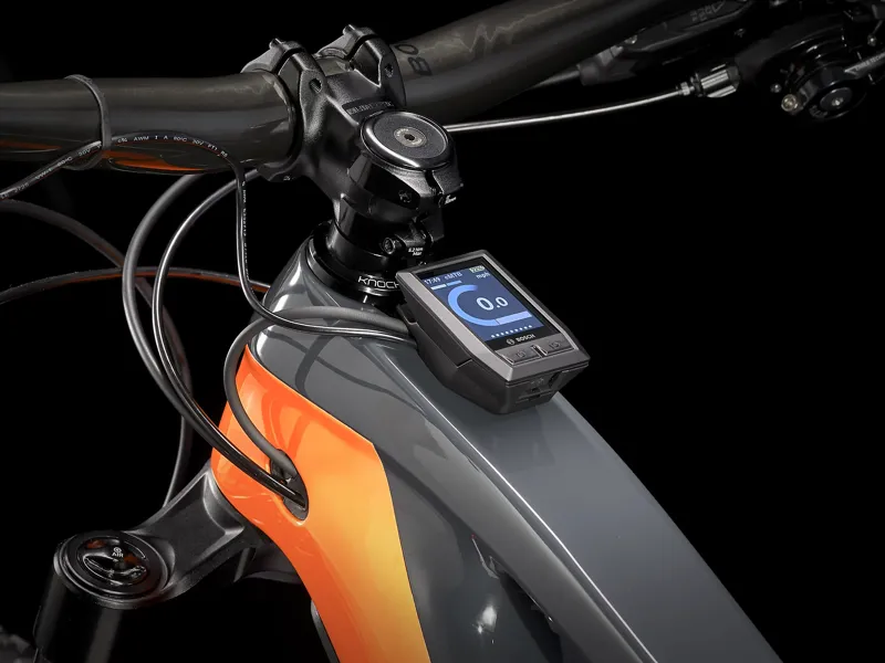 2021 Trek Rail 9.9 Electric Mountain Bike Solid Charcoal and Orange -5